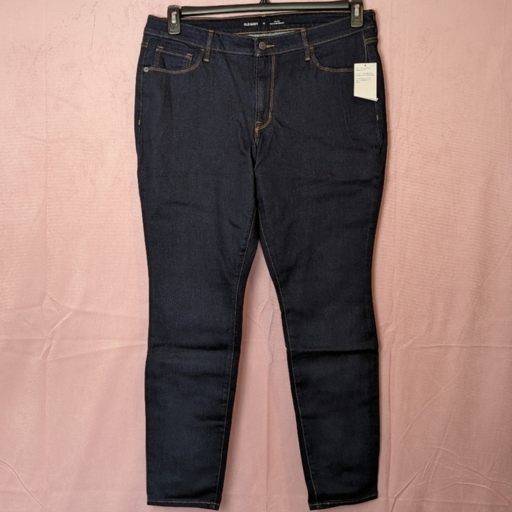 Old Navy Dark Wash Mid Rise Pop Icon Skinny Jeans size 16